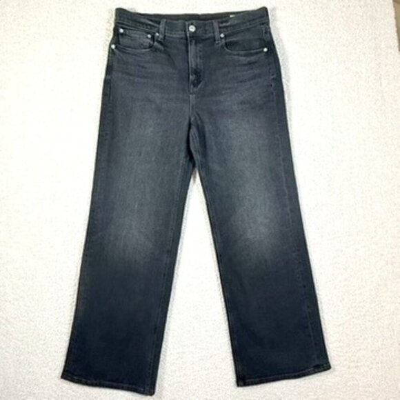 AYR Womens Wide Leg Comfort Stretch Jeans Secret Sauce Black Size 32S Boho Comfy - Picture 1 of 10